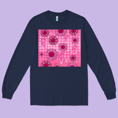 Breast Cancer Long Sleeve Tee Designed By Jasminsmagicworld