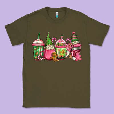 Pink Christmas Gnomes Coffee Cups Classic Tee Designed By Jasminsmagicworld