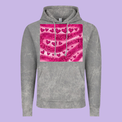 Pink Glitter Heart Vintage Hoodie Designed By Jahusdesignshop
