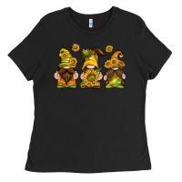 Black sunflower gnomies Ladies Tee - texasbilliewilder