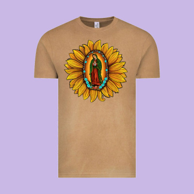 Our Lady Of Guadalupe Sunflower Vintage Tee Designed By Jahusdesignshop