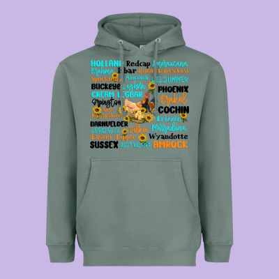 Chicken Typography Heavyweight Hoodie Designed By Artiststas