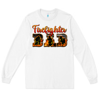 White American Flag Firefighter Dad Long Sleeve Tee - LillyAllenDesigns