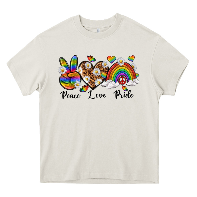 Peace Love Pride Heavy Core Tee by texasbilliewilder | Teevron