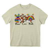 Mossy peace love pride Heavy Core Tee - texasbilliewilder