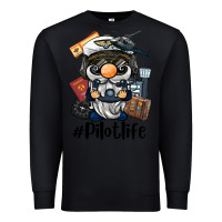 Black pilot life gnome Premium Sweatshirt - BarkalooDesign
