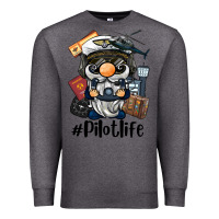 Charcoal Heather pilot life gnome Premium Sweatshirt - BarkalooDesign