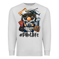 Dove Grey pilot life gnome Premium Sweatshirt - BarkalooDesign