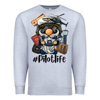 Heather Grey pilot life gnome Premium Sweatshirt - BarkalooDesign