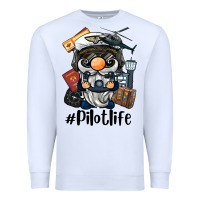 White pilot life gnome Premium Sweatshirt - BarkalooDesign