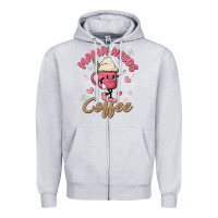 Heather Grey mama needs coffee Zipper Hoodie - MaliasSmallBusiness