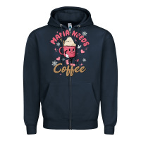 Navy mama needs coffee Zipper Hoodie - MaliasSmallBusiness