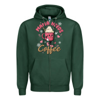 Sports Green mama needs coffee Zipper Hoodie - MaliasSmallBusiness