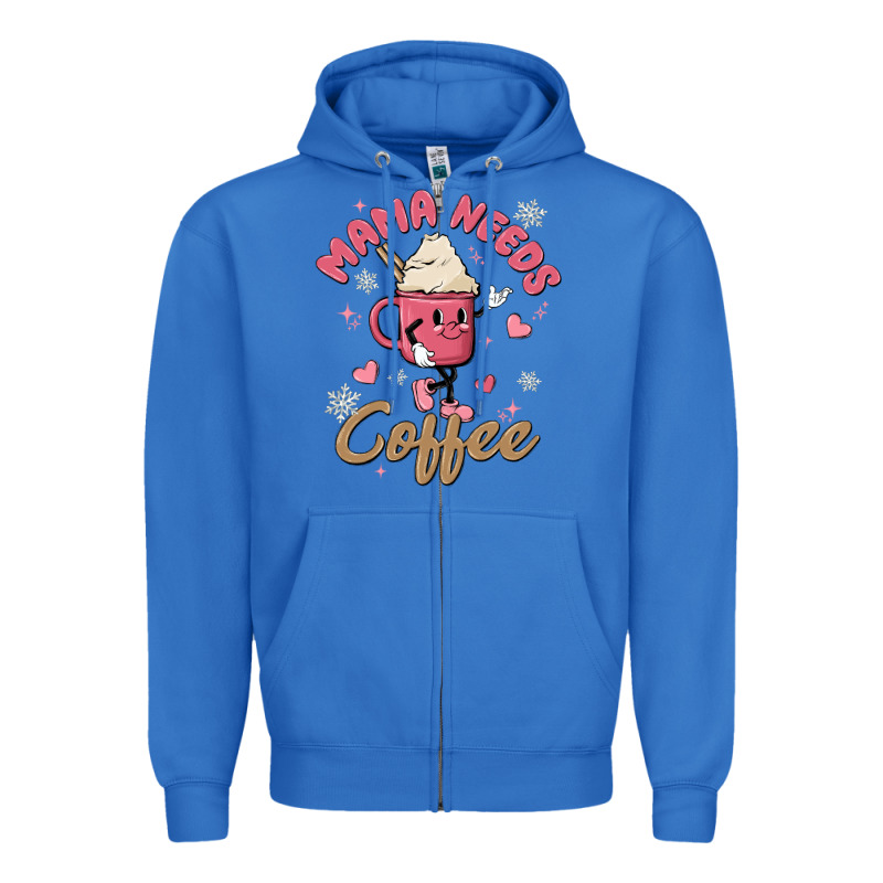 Mama Needs Coffee Zipper Hoodie by MaliasSmallBusiness | Teevron
