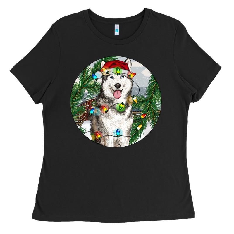 Husky And Farm Ornament Ladies Tee by RanaPortraitStore | Teevron