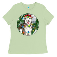 Matcha husky and farm ornament Ladies Tee - RanaPortraitStore
