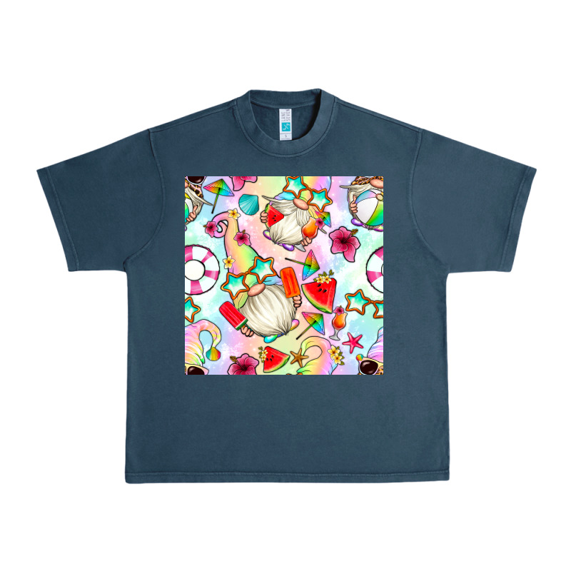 Summer Gnome Seamless Pattern Urban Heavy Tee by BundleAndBundleShop | Teevron