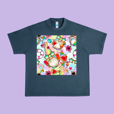 Summer Gnome Seamless Pattern Urban Heavy Tee Designed By Bundleandbundleshop