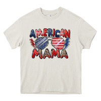 Cream American mama Heavy Core Tee - Zillion Design Studio