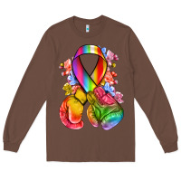 Chestnut all color ribbon with boxing gloves Long Sleeve Tee - NancyCooperArtShop