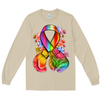 Mushroom all color ribbon with boxing gloves Long Sleeve Tee - NancyCooperArtShop