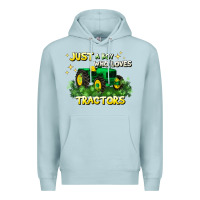 Blue Mist just a boy who loves tractors Premium Hoodie - JahusDesignShop