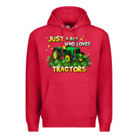 Cardinal just a boy who loves tractors Premium Hoodie - JahusDesignShop