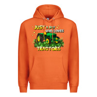 Carrot just a boy who loves tractors Premium Hoodie - JahusDesignShop