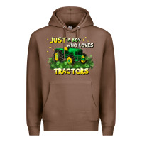 Chestnut just a boy who loves tractors Premium Hoodie - JahusDesignShop