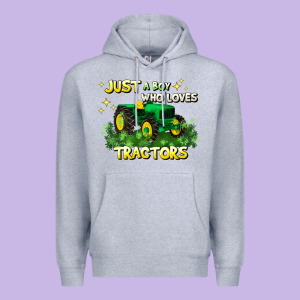 Just A Boy Who Loves Tractors Premium Hoodie Designed By Jahusdesignshop
