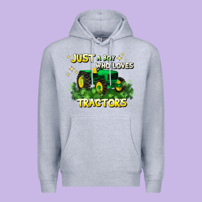 Just A Boy Who Loves Tractors Premium Hoodie Designed By Jahusdesignshop