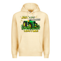 Pina Colada just a boy who loves tractors Premium Hoodie - JahusDesignShop