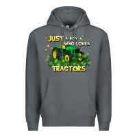 Rock just a boy who loves tractors Premium Hoodie - JahusDesignShop