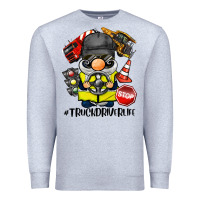 Heather Grey truck driver life gnome Premium Sweatshirt - BarkalooDesign