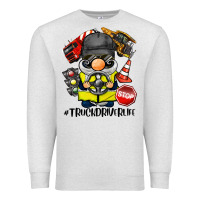 Oatmeal Heather truck driver life gnome Premium Sweatshirt - BarkalooDesign