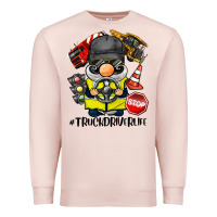 Pale Pink truck driver life gnome Premium Sweatshirt - BarkalooDesign