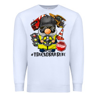 White truck driver life gnome Premium Sweatshirt - BarkalooDesign