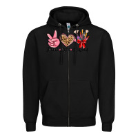 Black peace love makeup Zipper Hoodie - MaliasSmallBusiness
