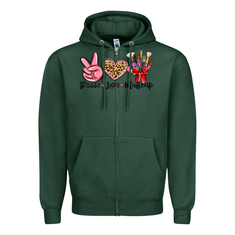 Peace Love Makeup Zipper Hoodie by MaliasSmallBusiness | Teevron