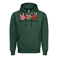Sports Green peace love makeup Zipper Hoodie - MaliasSmallBusiness