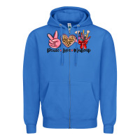 True Royal peace love makeup Zipper Hoodie - MaliasSmallBusiness
