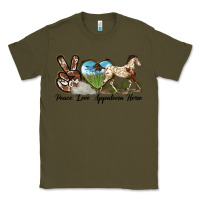 Army Green peace love appaloosa horse Classic Tee - LillyAllenDesigns