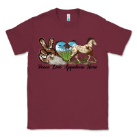 Burgundy peace love appaloosa horse Classic Tee - LillyAllenDesigns