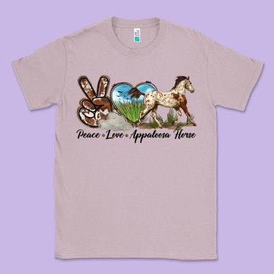 Peace Love Appaloosa Horse Classic Tee Designed By Lillyallendesigns