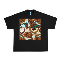 Black cowboy western seamless pattern Urban Heavy Tee - BundleAndBundleShop