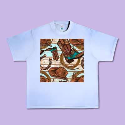 Cowboy Western Seamless Pattern Urban Heavy Tee Designed By Bundleandbundleshop