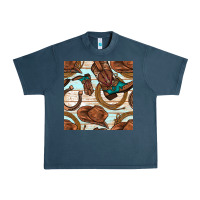 Midnight Navy cowboy western seamless pattern Urban Heavy Tee - BundleAndBundleShop