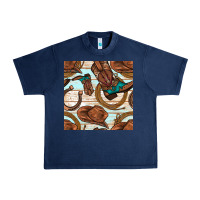 Navy cowboy western seamless pattern Urban Heavy Tee - BundleAndBundleShop