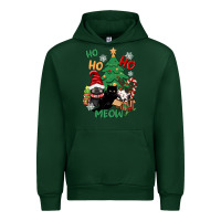 Forest Green ho ho ho meow Urban Hoodie - CowGirlArtShop