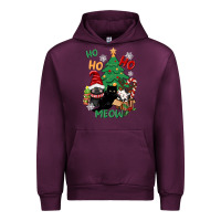 Mauve Wine ho ho ho meow Urban Hoodie - CowGirlArtShop